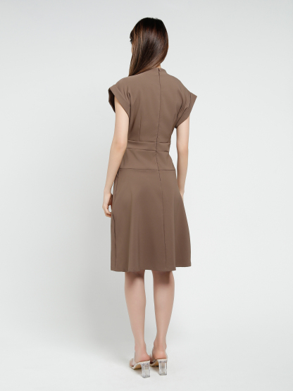 Sleeveless Side Pocket Pleated Dress 40661