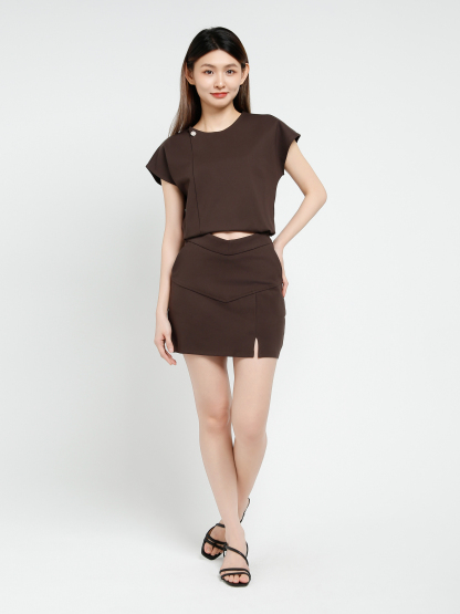 Sleeveless Top With Skirt Pant Set 40693