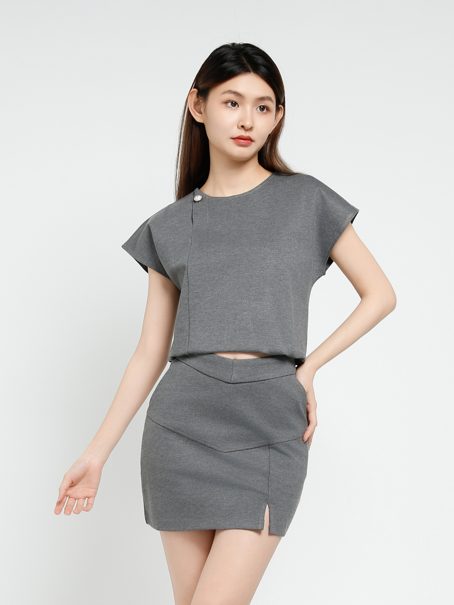 Sleeveless Top With Skirt Pant Set 40693