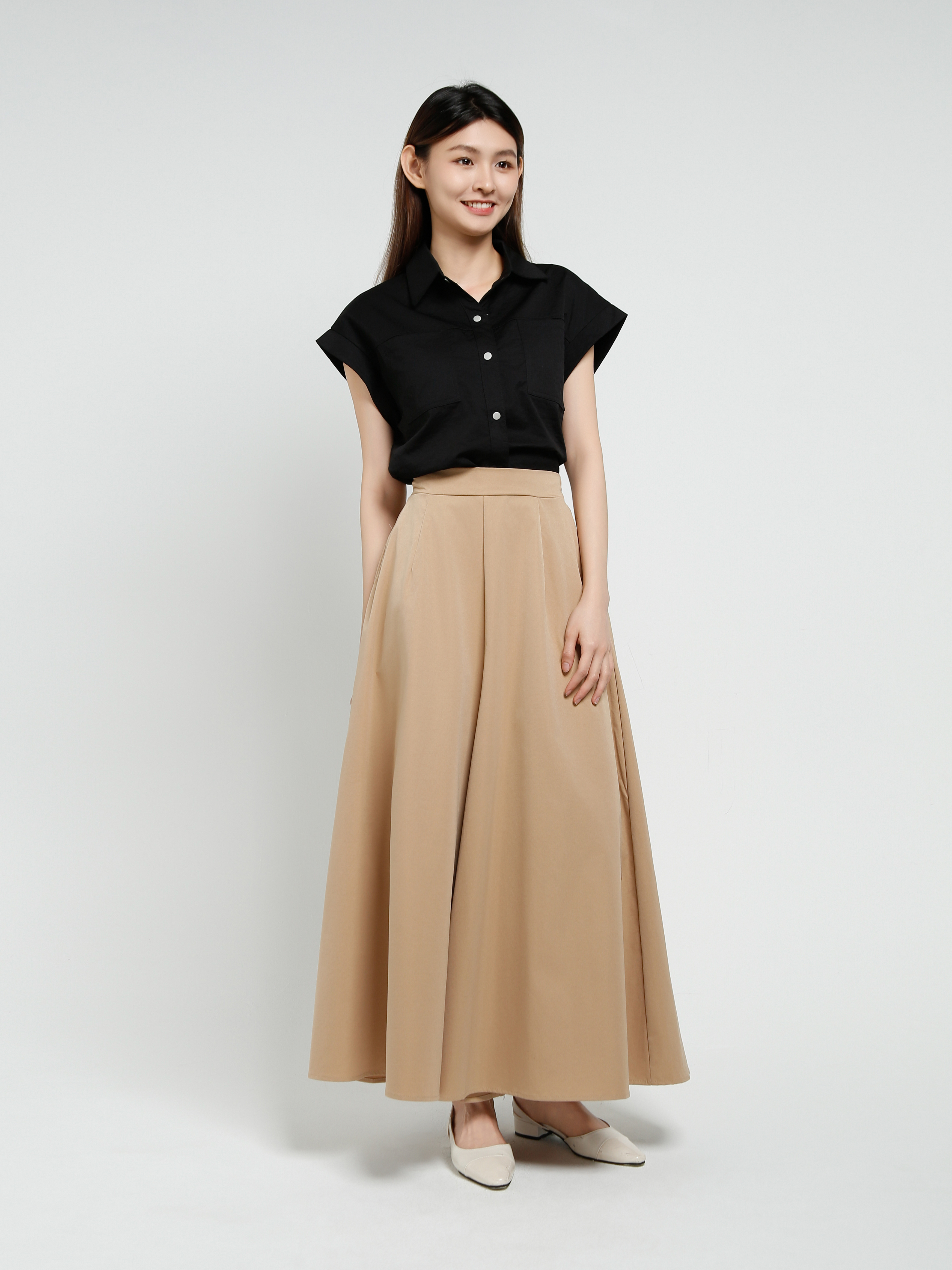 Side Pocket Pleated Long Pant 40709