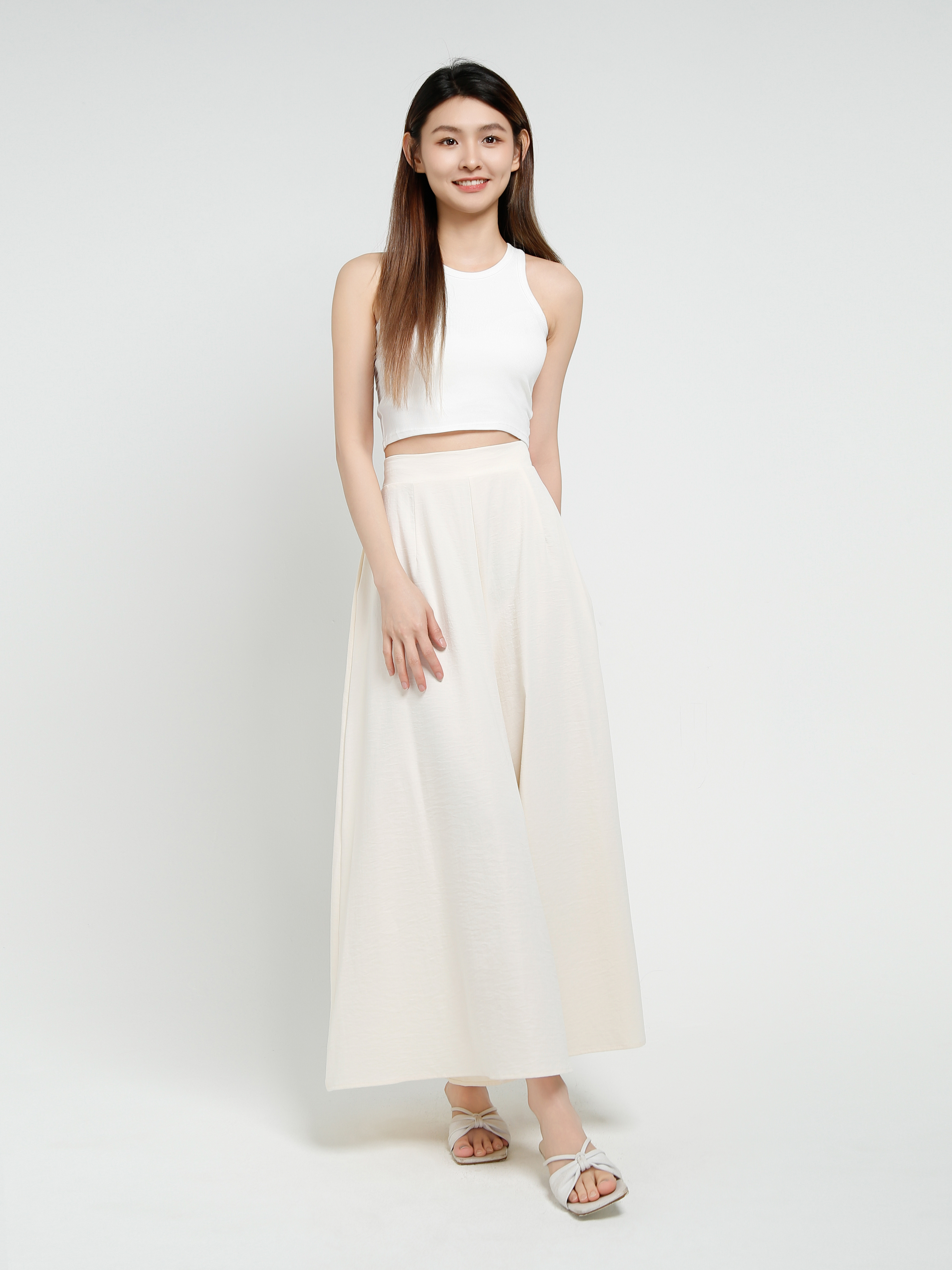 Side Pocket Pleated Long Pant 40709