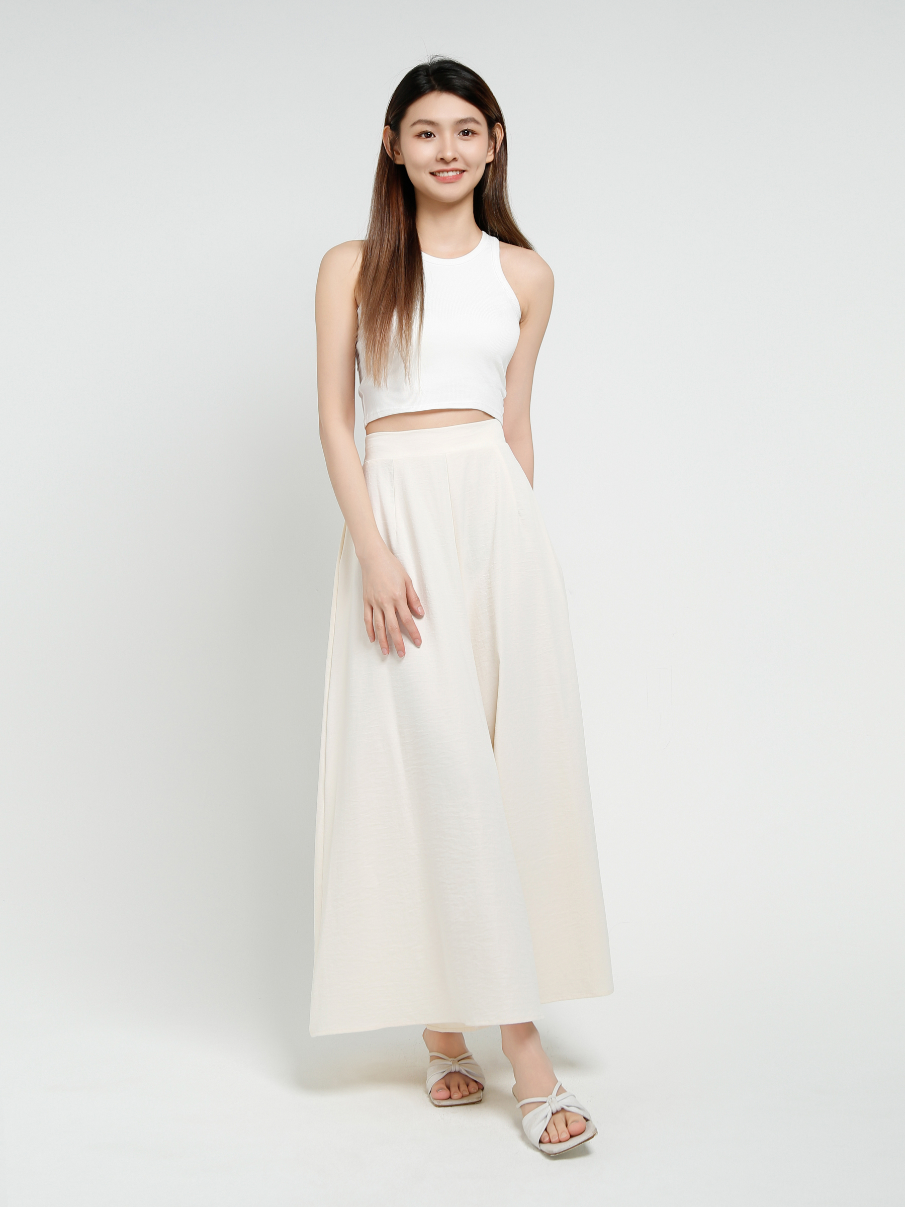 Side Pocket Pleated Long Pant 40709