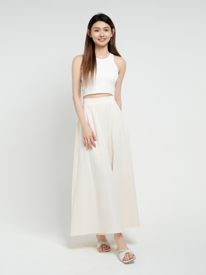 Side Pocket Pleated Long Pant 40709