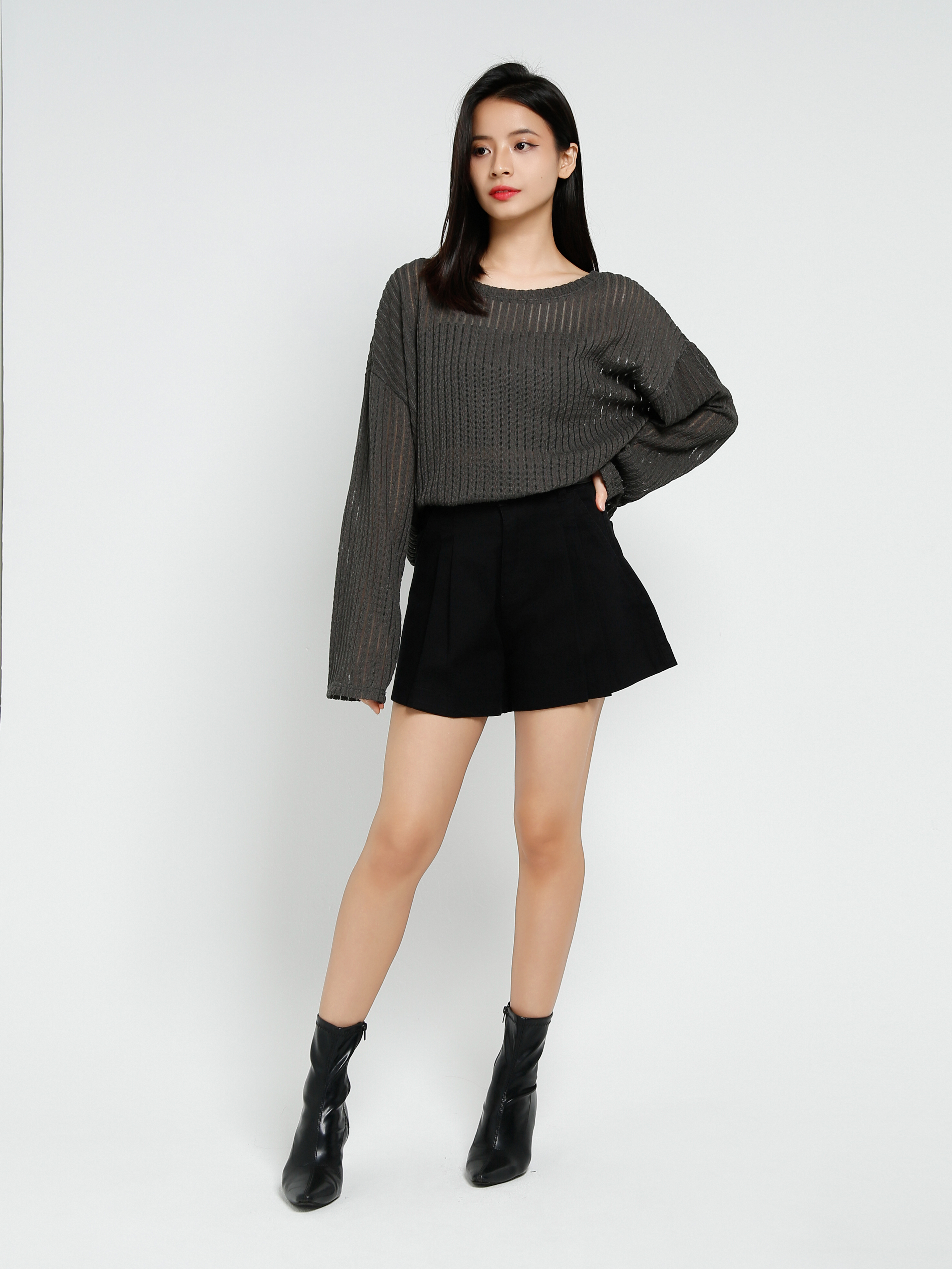 High Waist With Belt Short Pants 40779