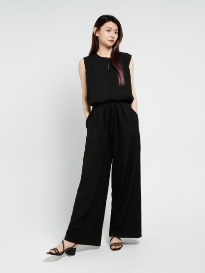 Sleeveless Front Zip Top With Long Pant Set 40851