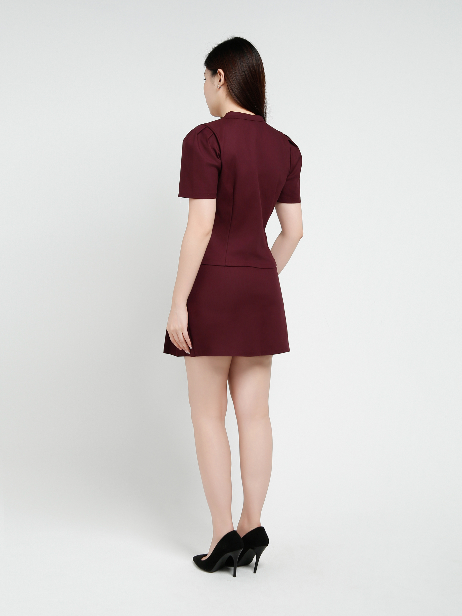 Short Sleeve Top With Skirt Pant Set 40952