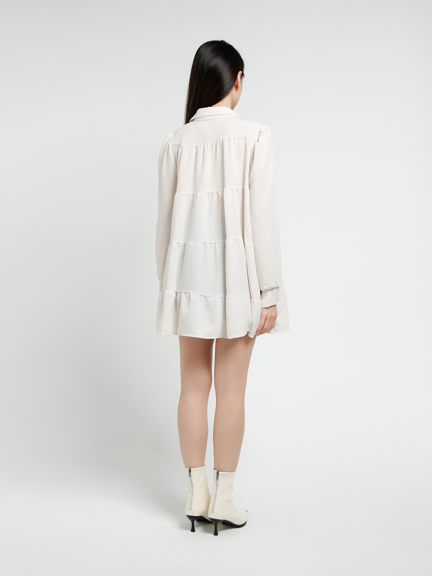 Long Sleeve Front Button Dress 41004