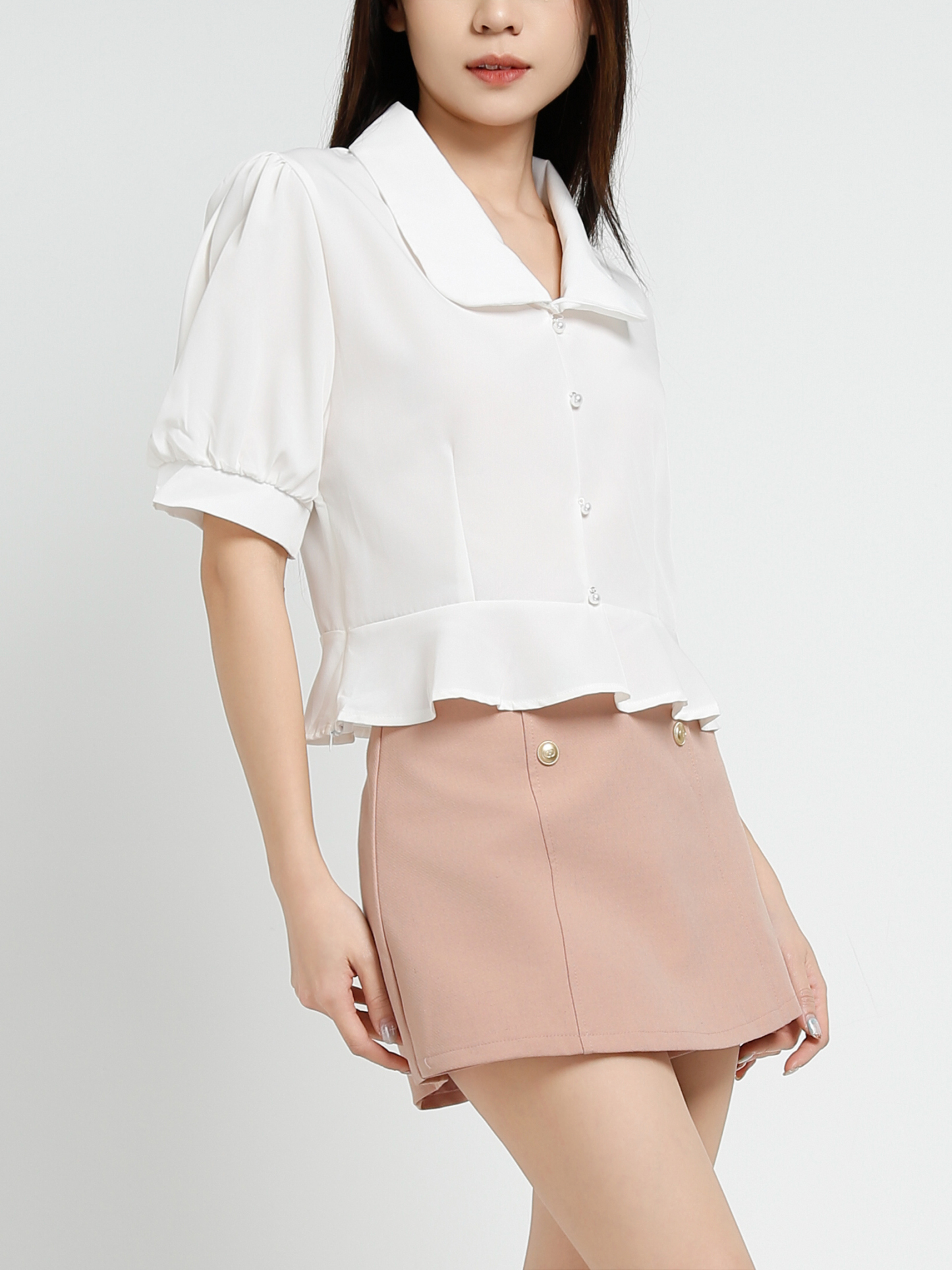 Short Sleeve Front Button Top 41006