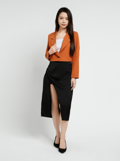 Long Sleeve Front Button Blazer 41007