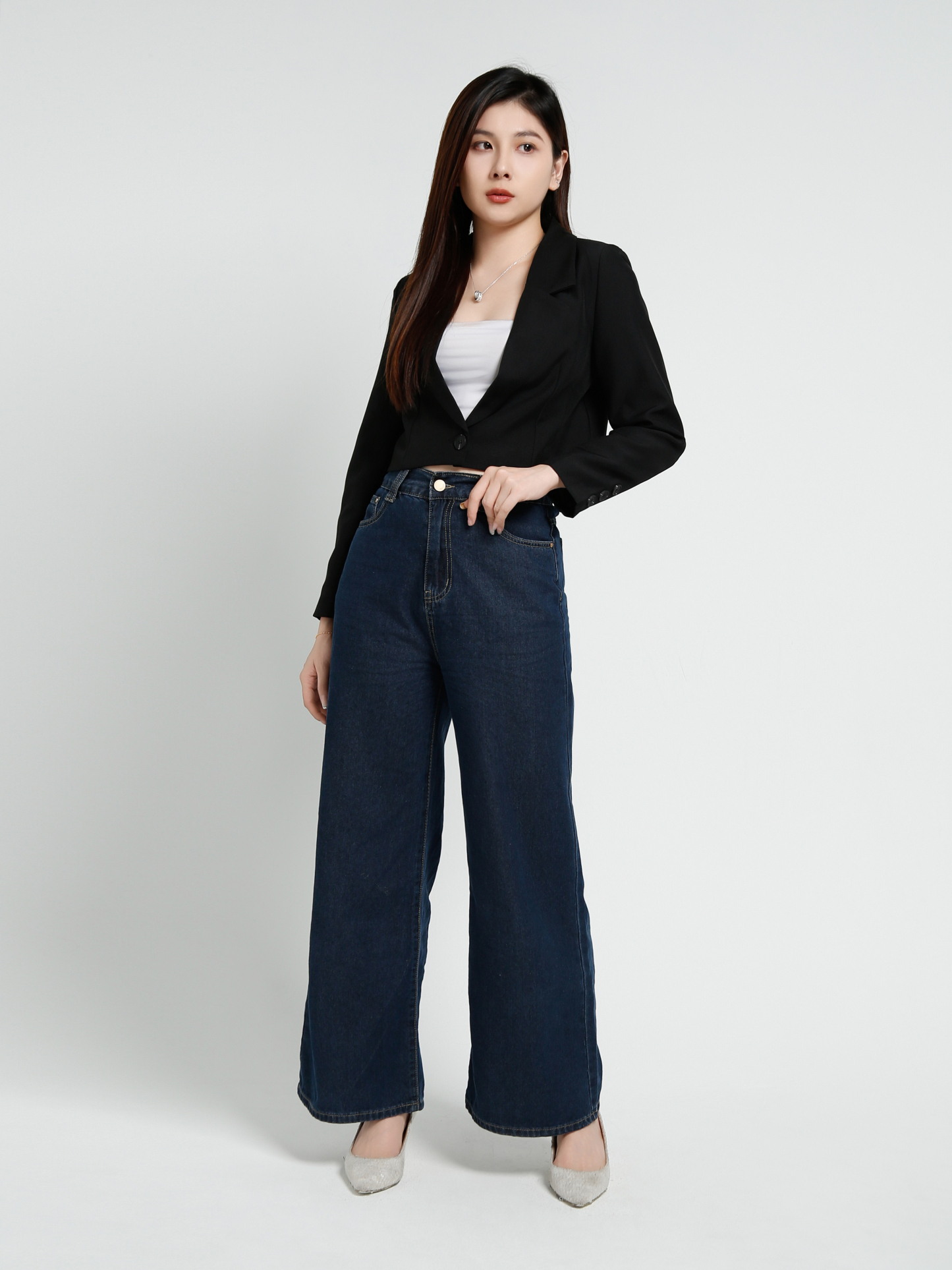 Long Sleeve Front Button Blazer 41007