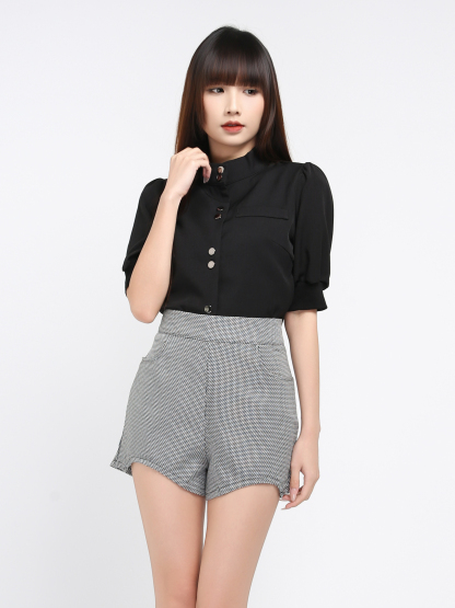 Short Sleeve Front Button Top 41031