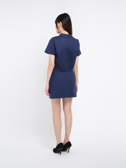 Short Sleeve Front Button Top With Skirt Set 41067