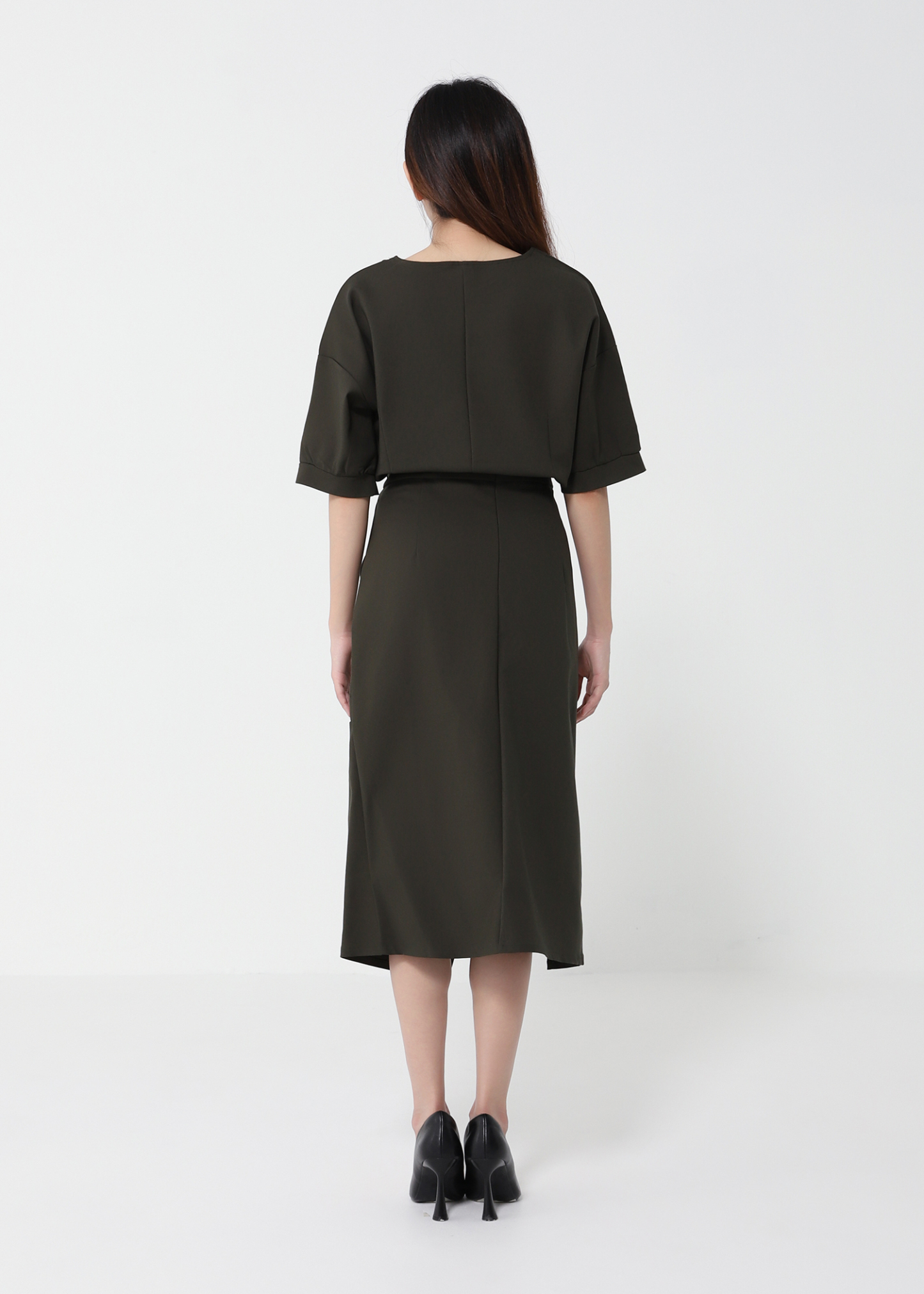 Short Sleeve Top With Midi Skirt Set 41073