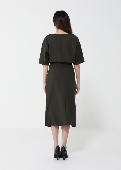 Short Sleeve Top With Midi Skirt Set 41073