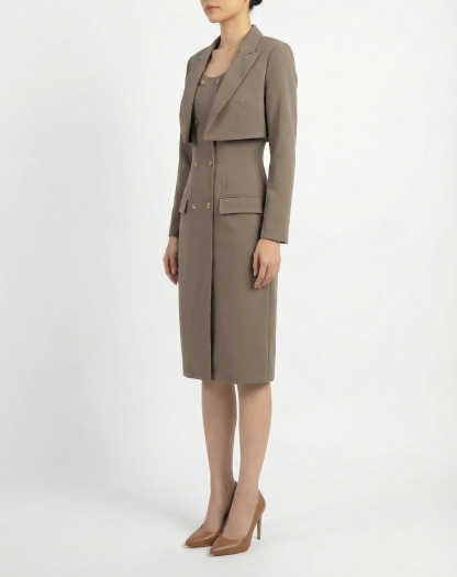 Long Sleeve Top With Dress Set 41221