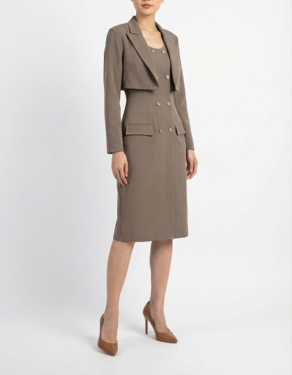 Long Sleeve Top With Dress Set 41221