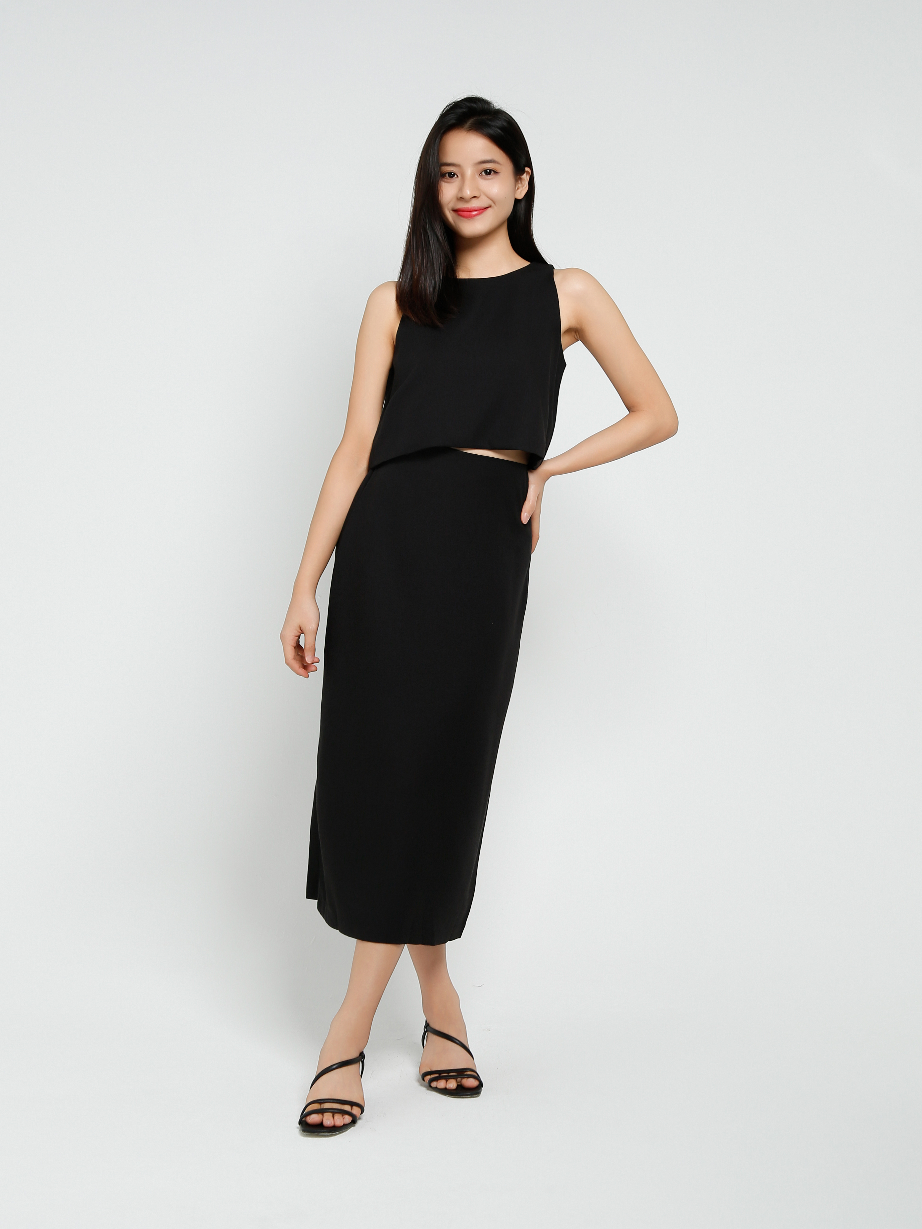 Sleeveless Top With Long Skirt Set 41240