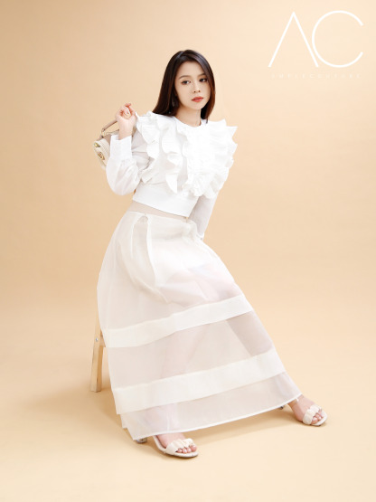 High Waist With Net Long Skirt AC423