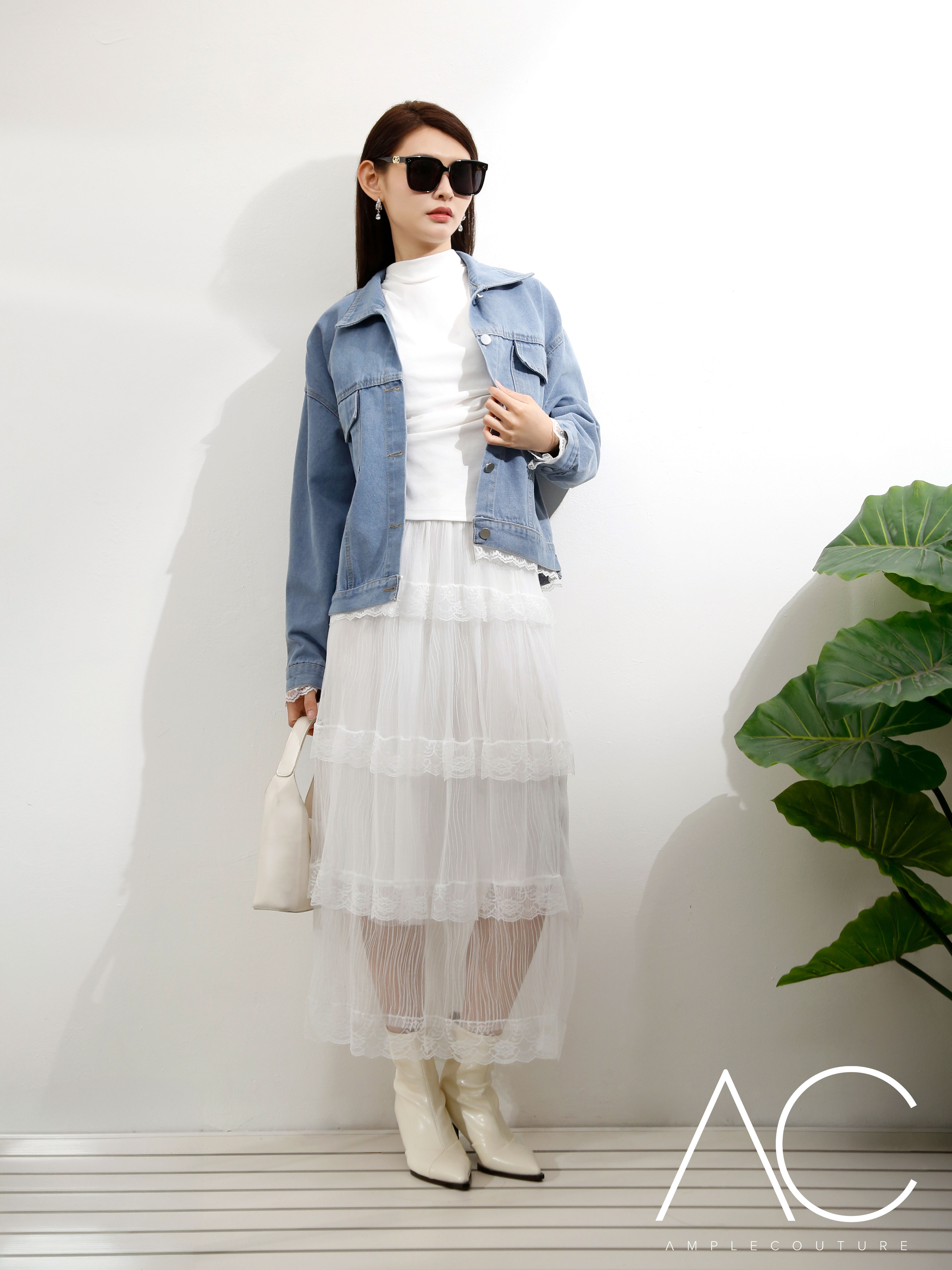 Denim With Lace Jacket 41347