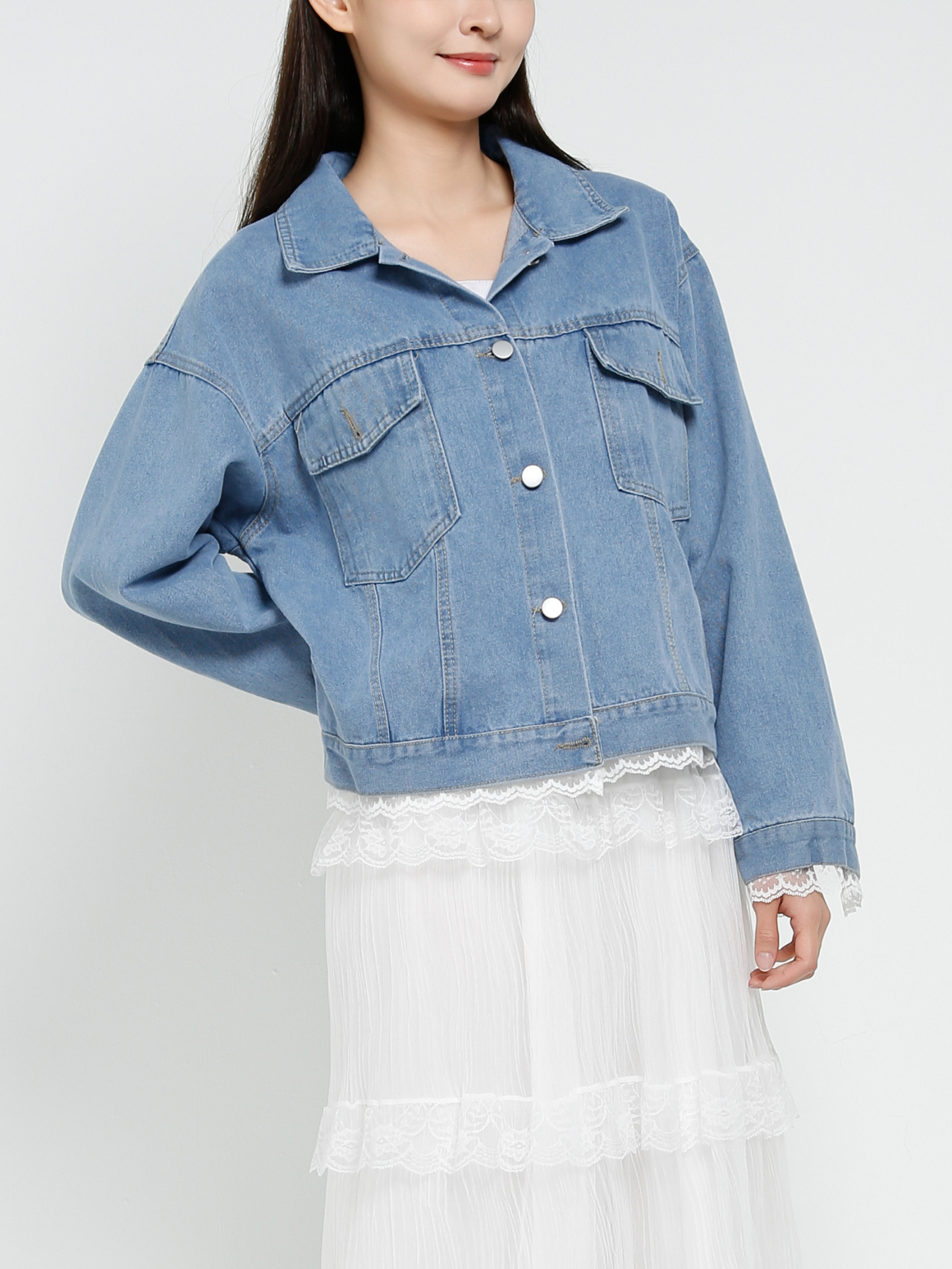 Denim With Lace Jacket 41347
