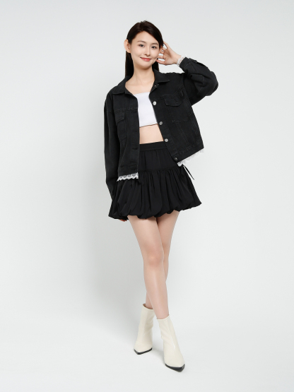 Denim With Lace Jacket 41347