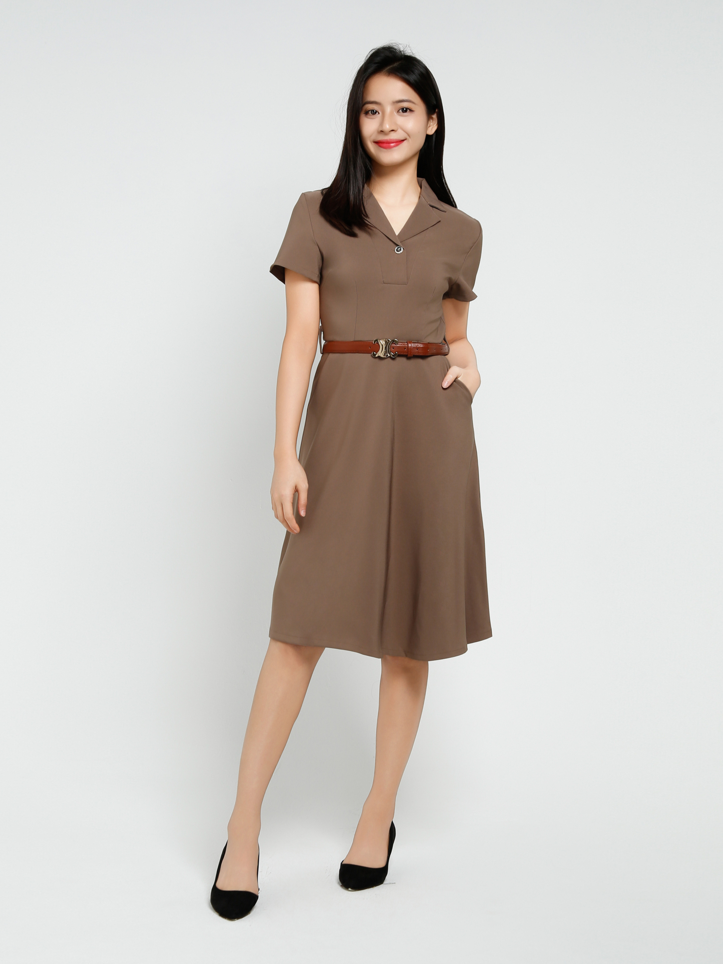 Elegant Wear With Belt Dress 41382