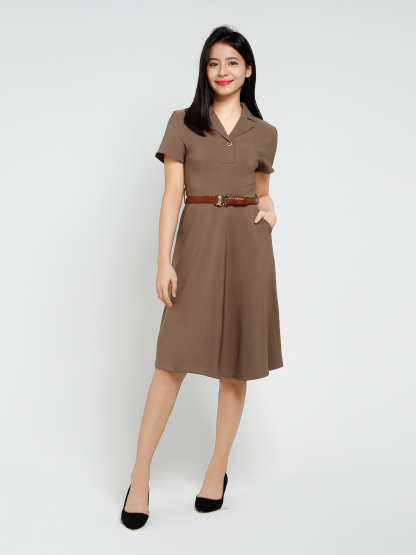 Elegant Wear With Belt Dress 41382
