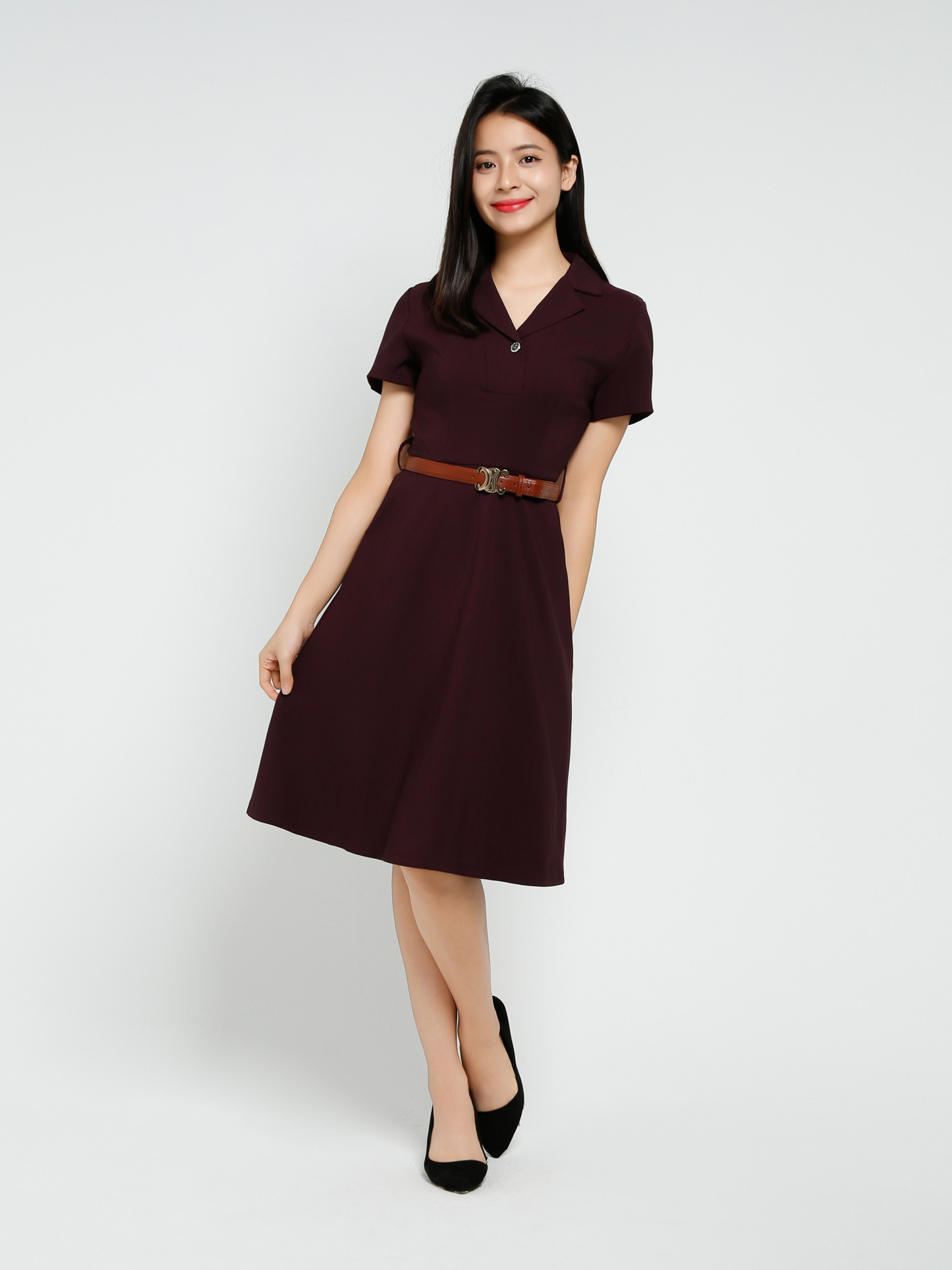 Elegant Wear With Belt Dress 41382