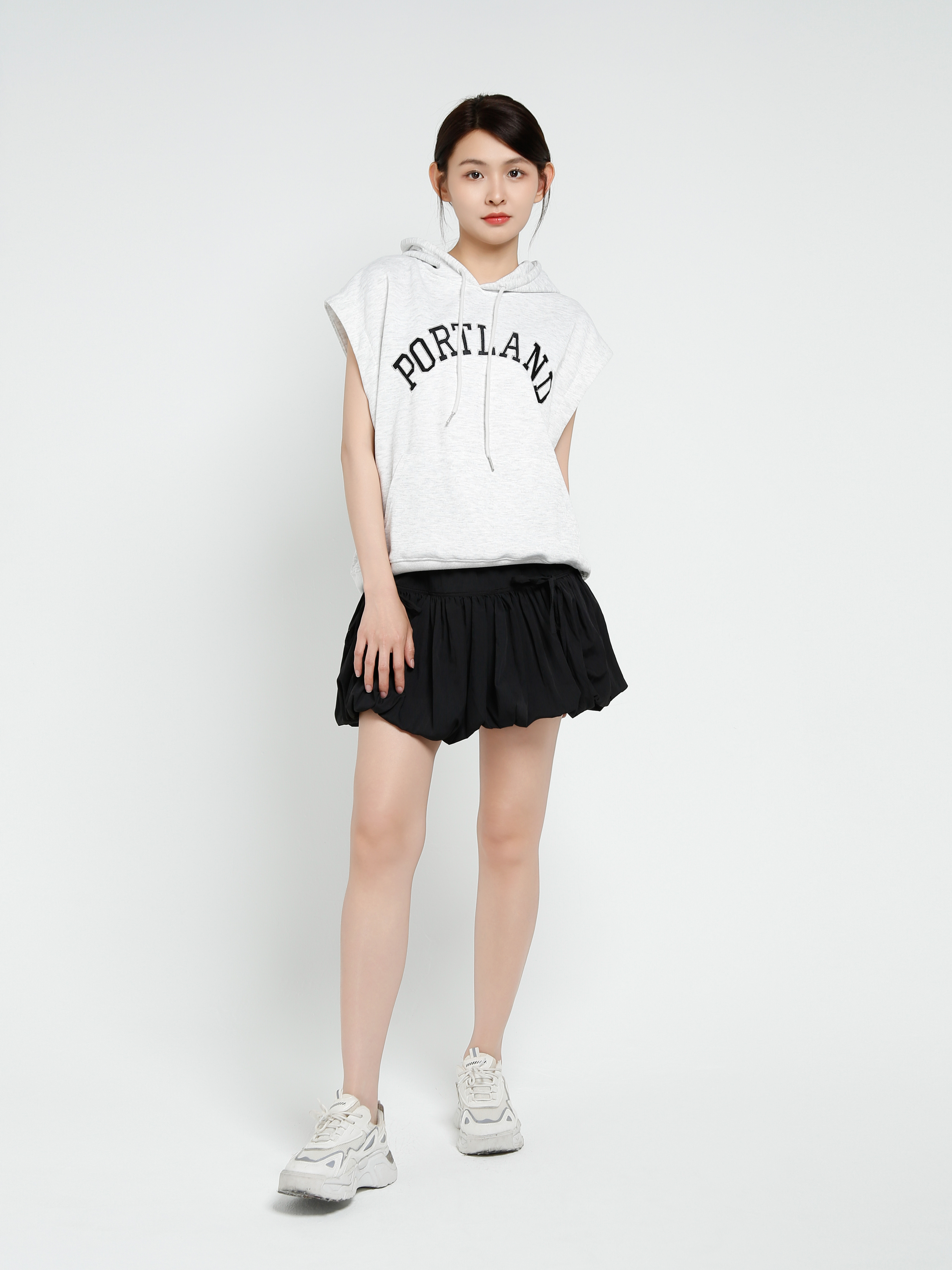 High Elastic Waist Pleated Skirt Pant 41439