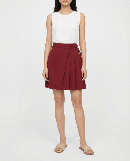 High Waist Wrap Wrinkled Skirt Pants 41602