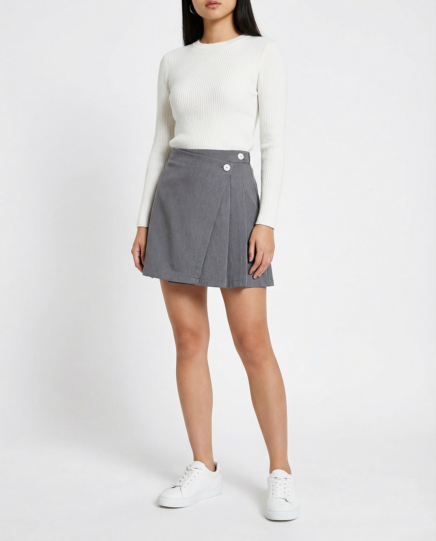 High Waist Side Pleated Skirt 41624