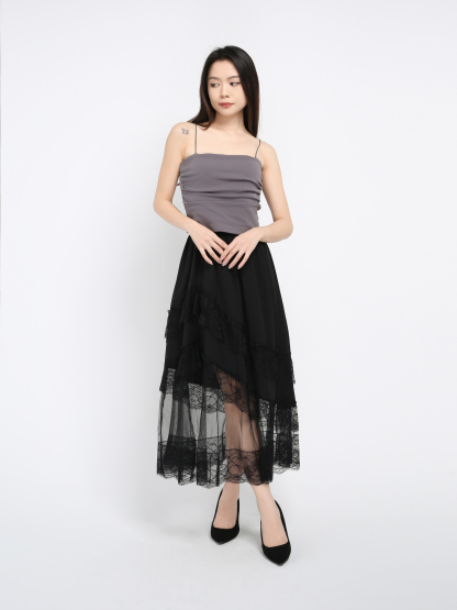 Side Pleated Strap Top 41693