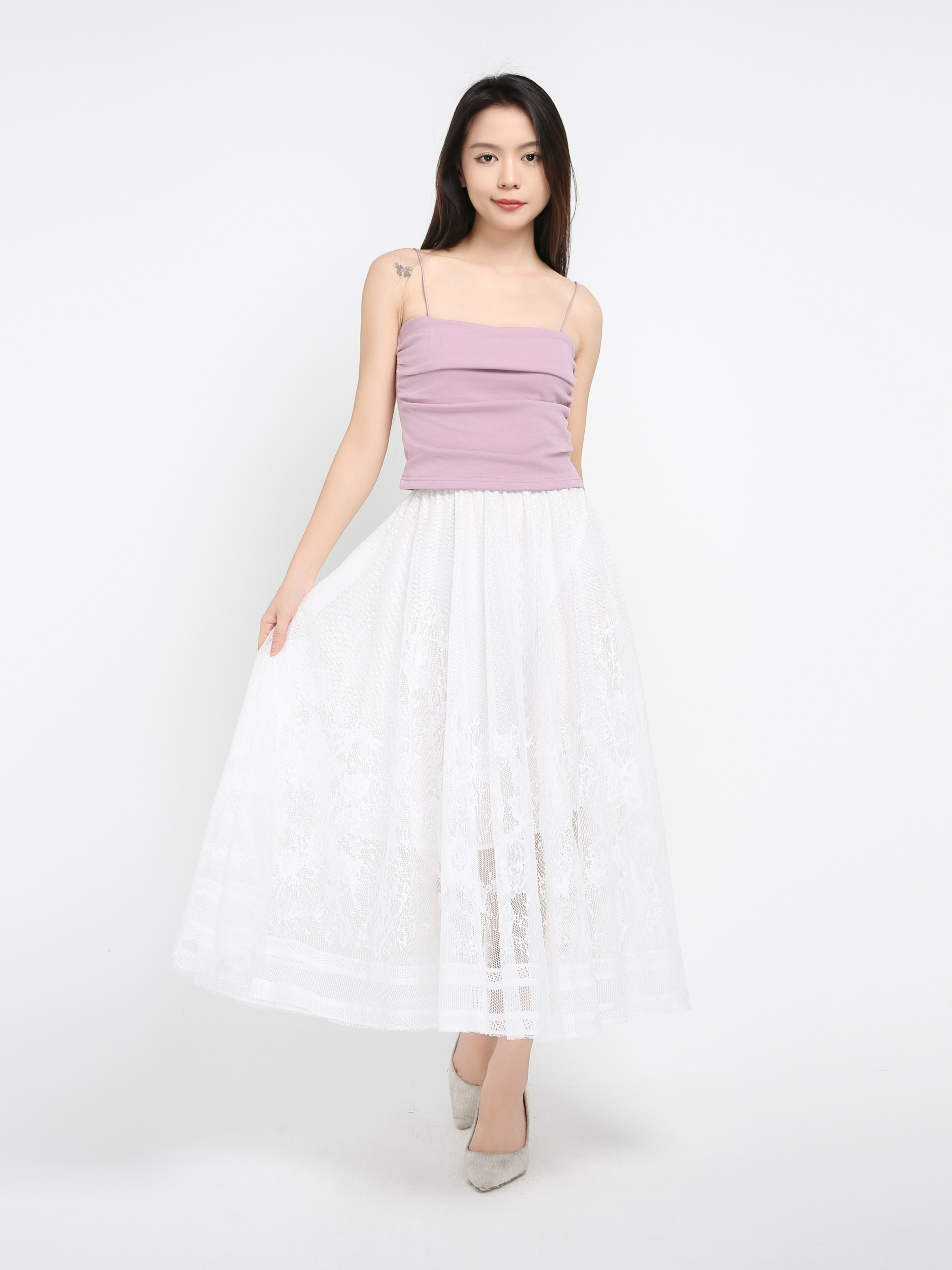 Side Pleated Strap Top 41693