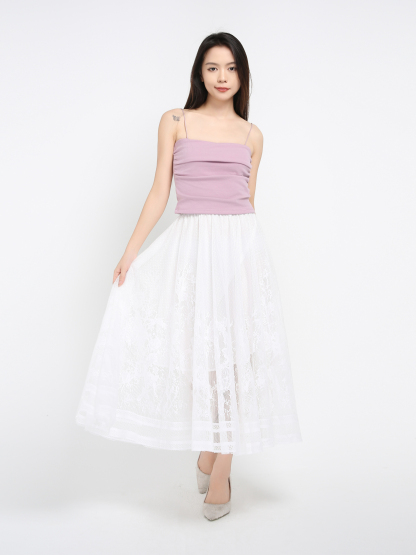 Side Pleated Strap Top 41693