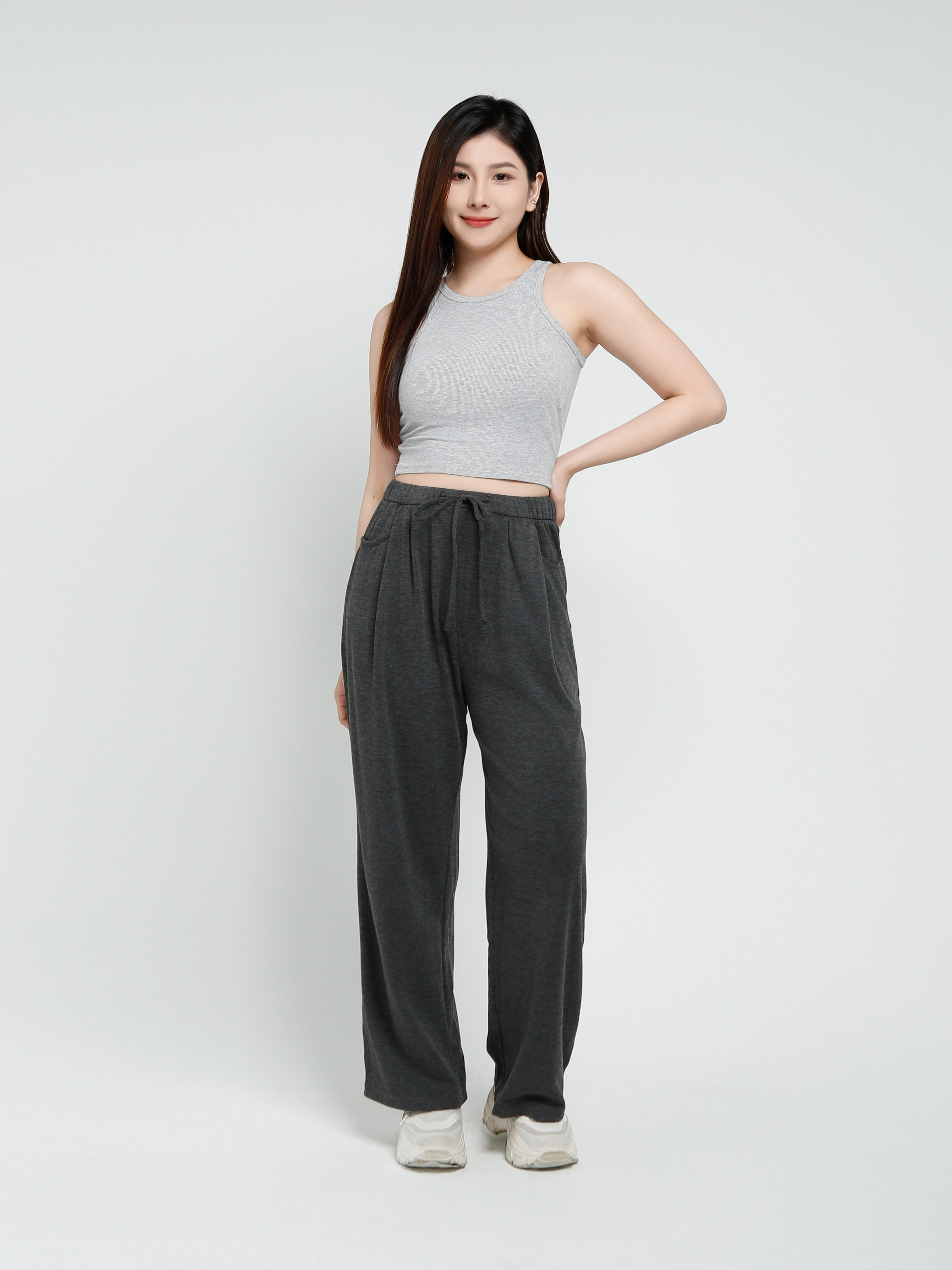 Elastic Waist Side Pocket Long Pant 41740