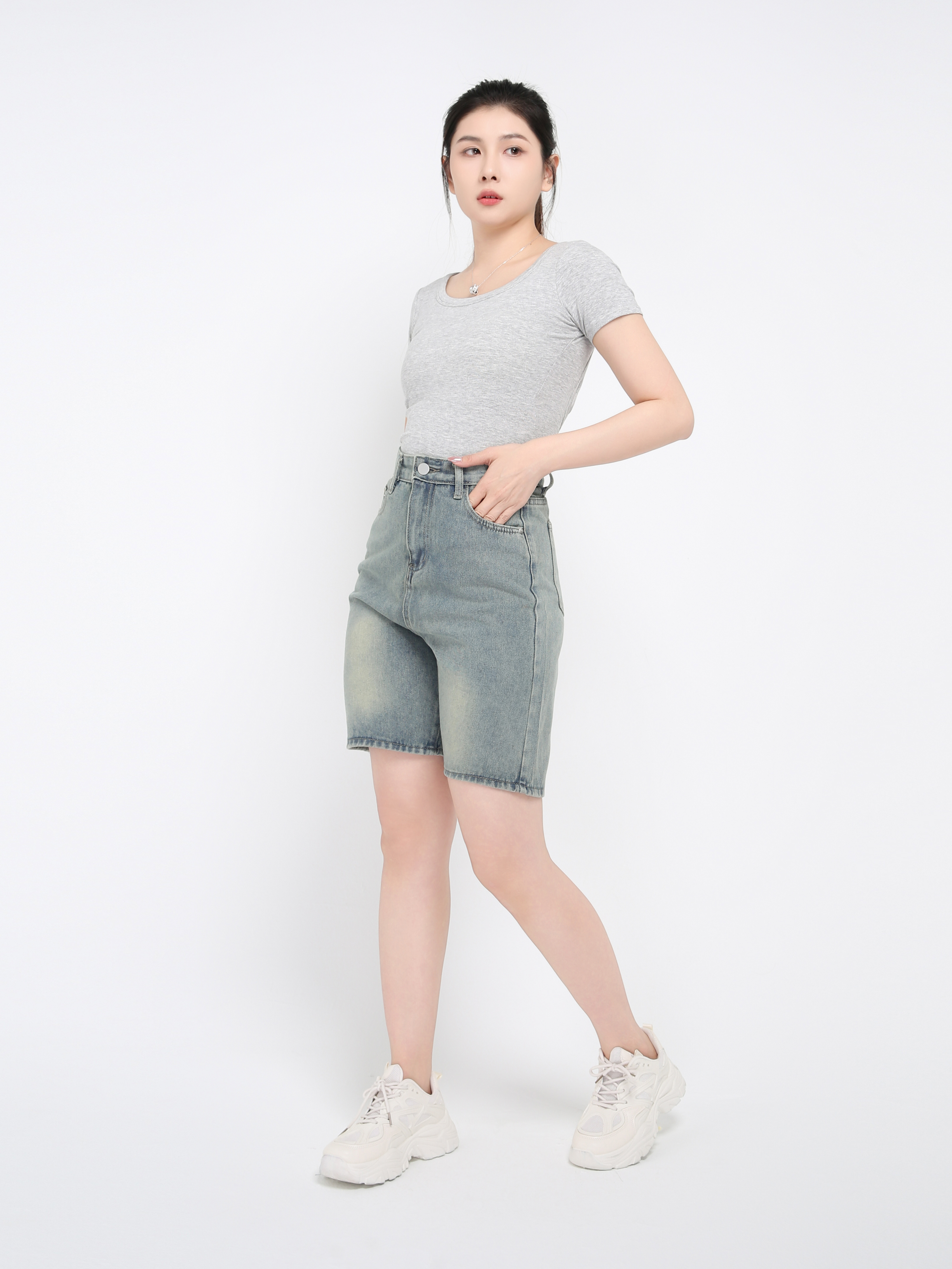 Denim Midi pants 42887