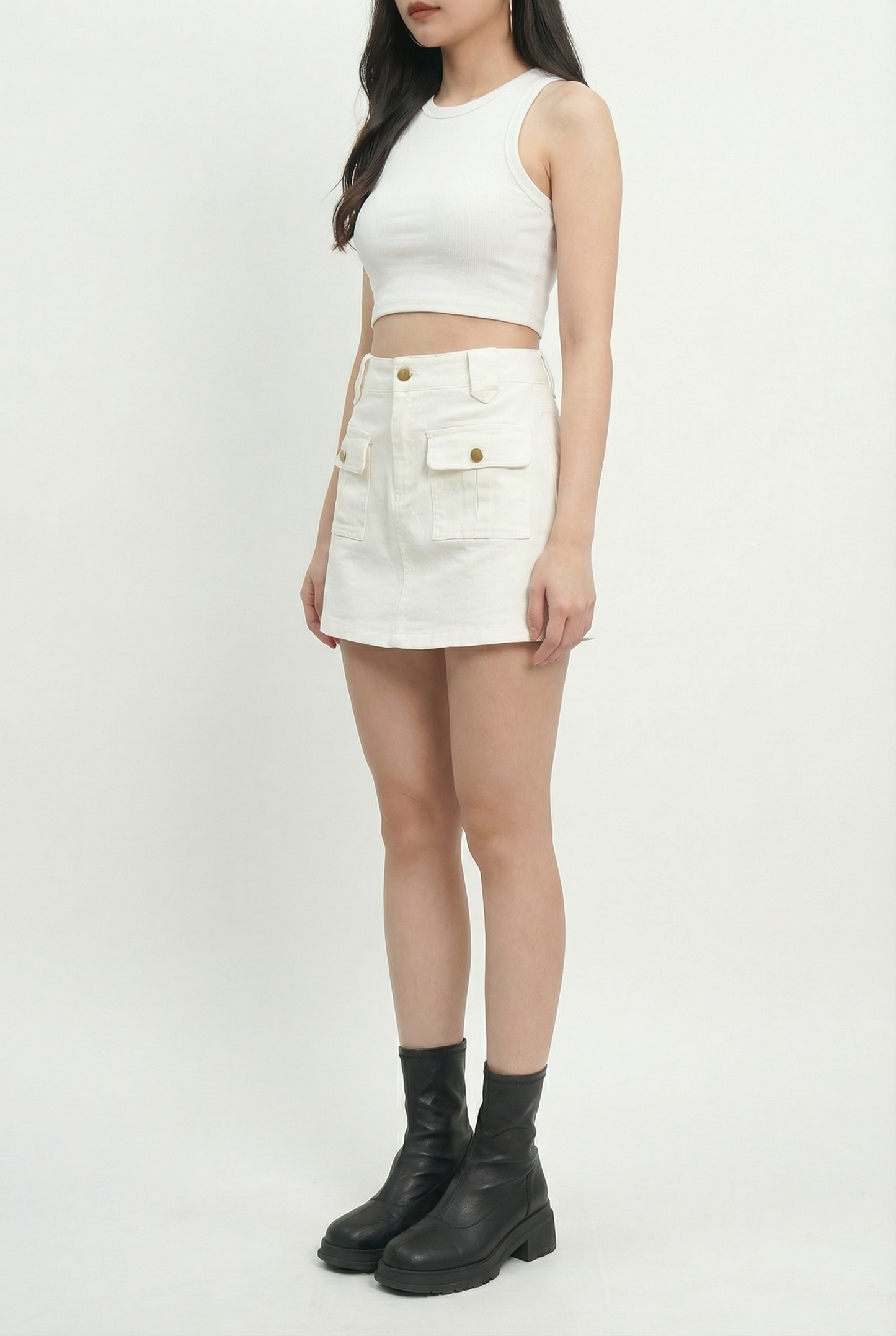 High Waist Front Pocket Skirt Pant 41802