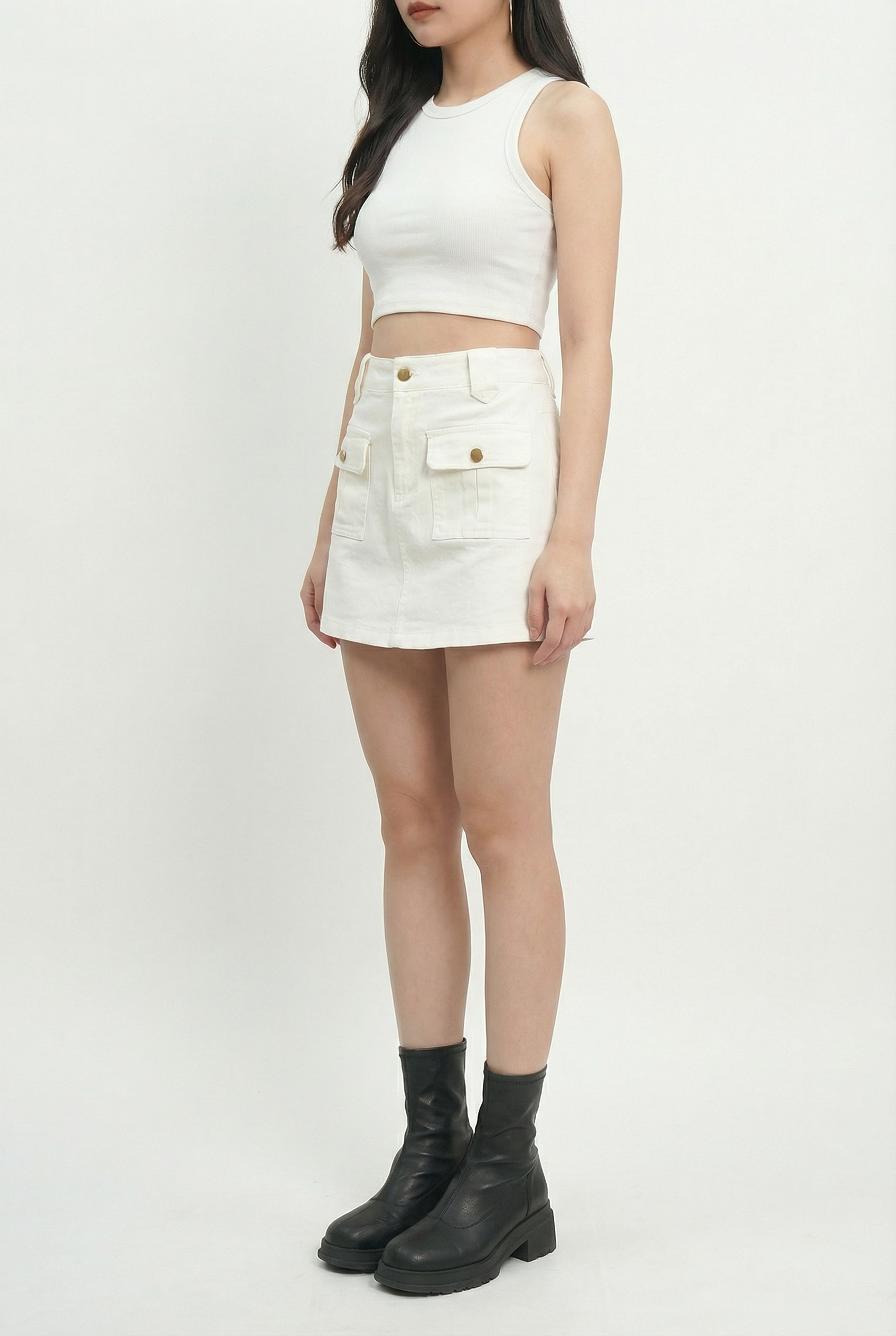 High Waist Front Pocket Skirt Pant 41802