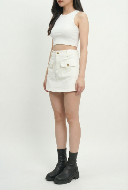 High Waist Front Pocket Skirt Pant 41802