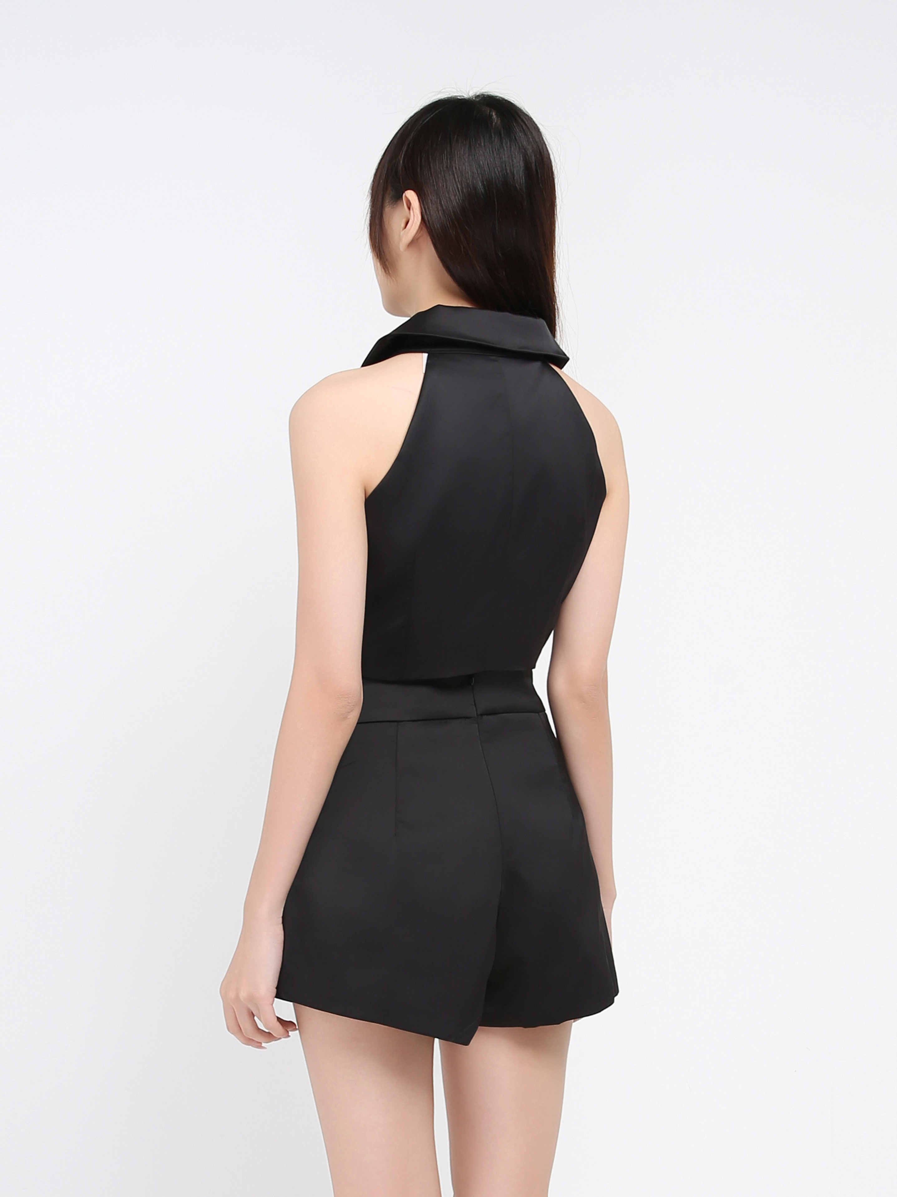 Sleeveless Front Button Top With Short Pant Set 42107