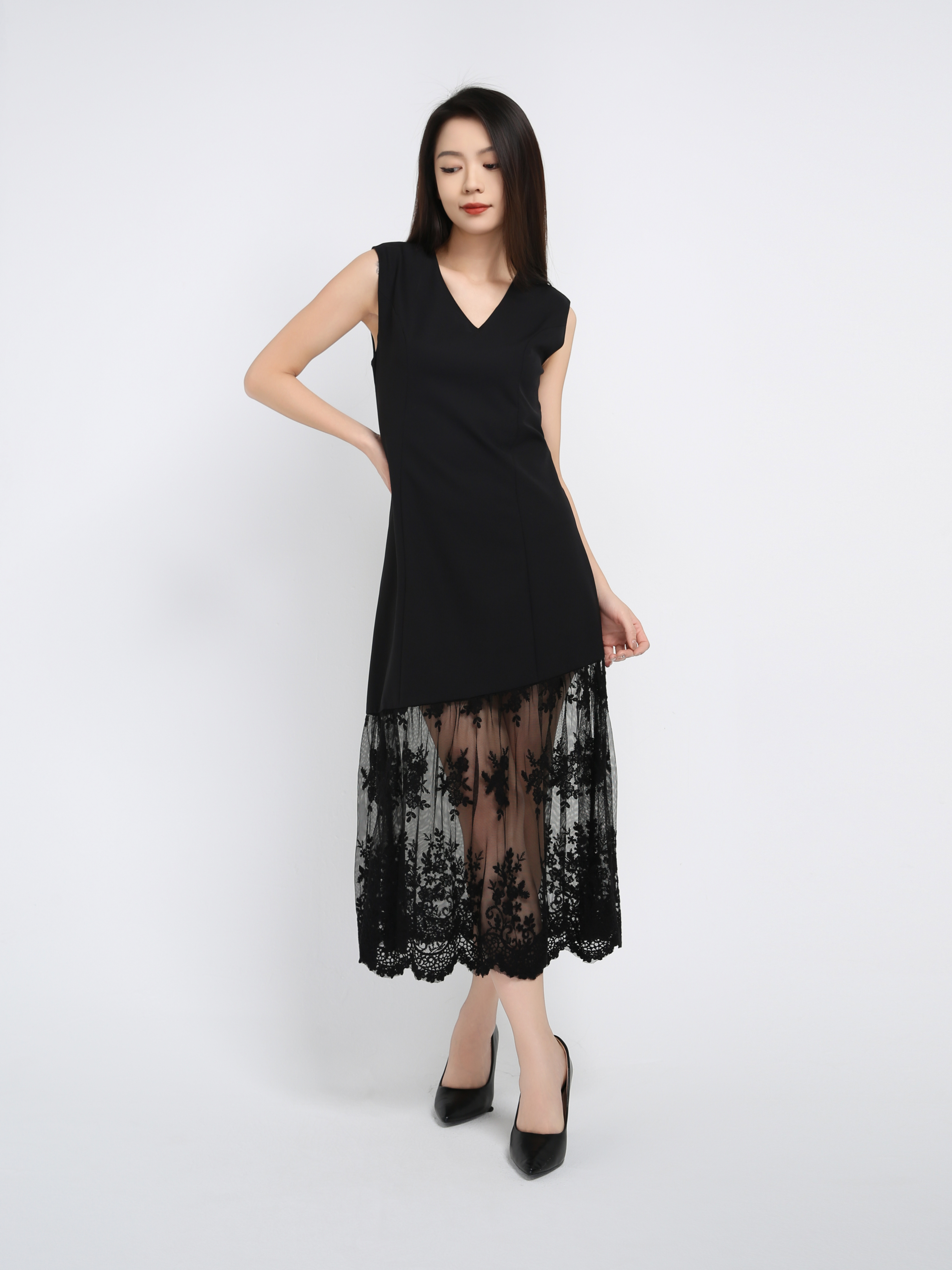 With Lace Dress 42339