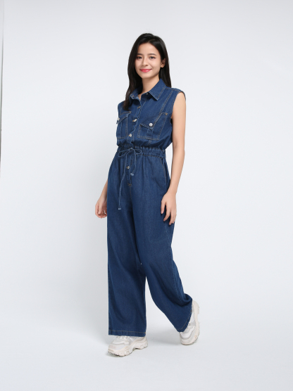 Denim Waist Stretchable Jumpsuit 43104