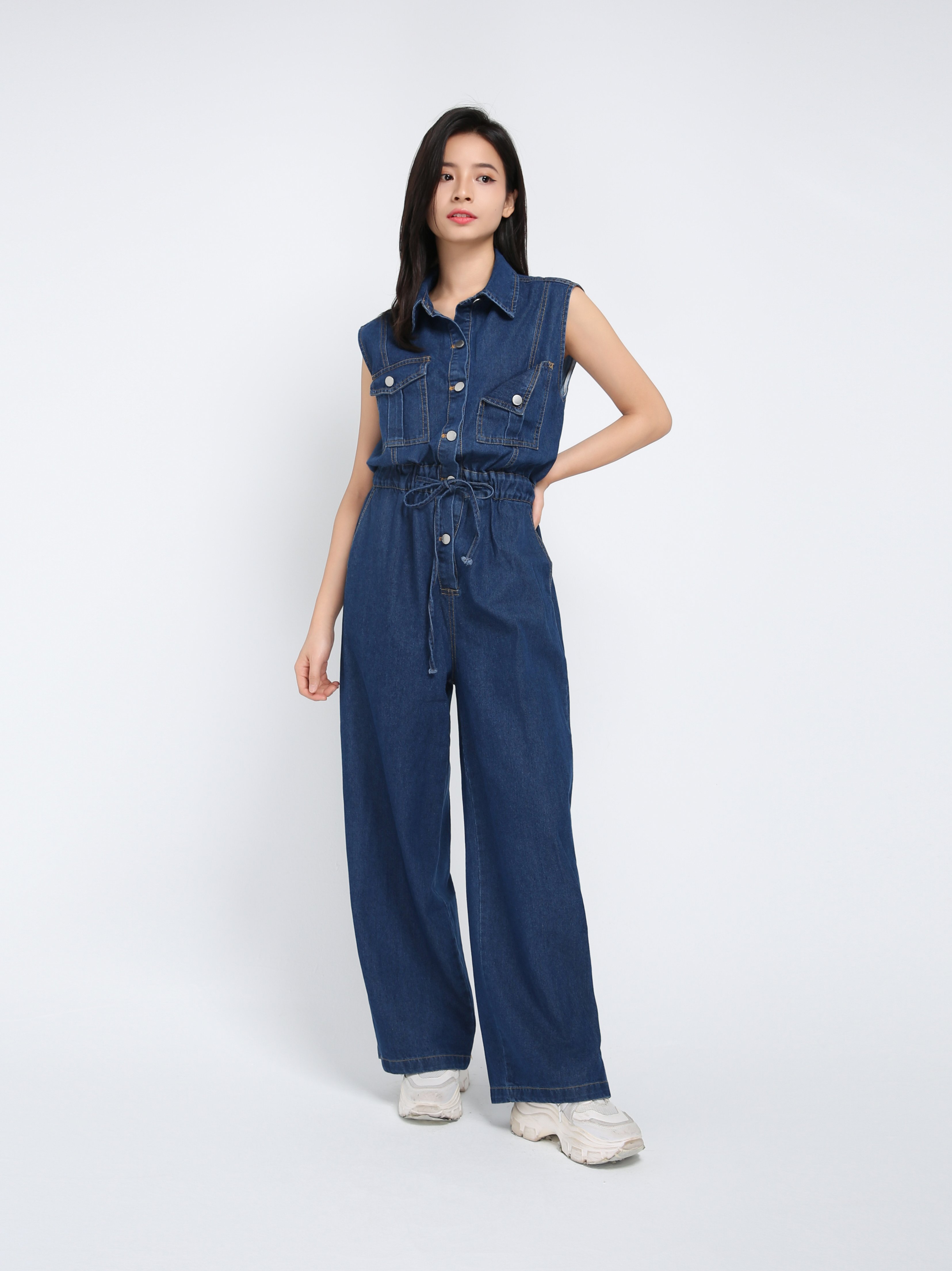 Denim Waist Stretchable Jumpsuit 43104