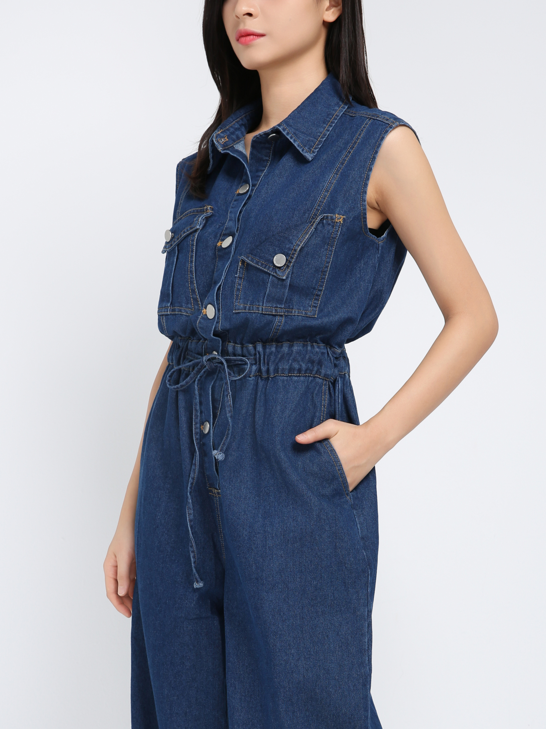 Denim Waist Stretchable Jumpsuit 43104