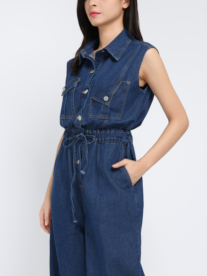 Denim Waist Stretchable Jumpsuit 43104
