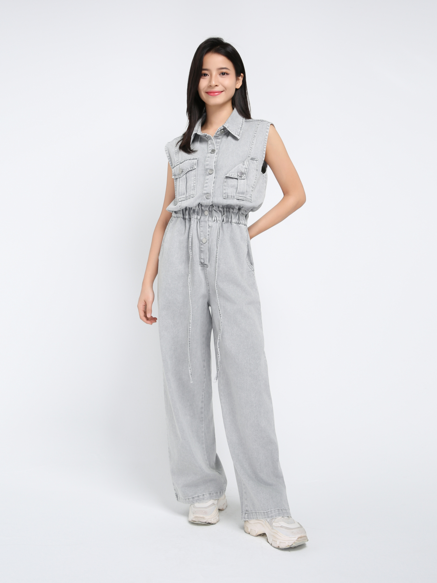 Denim Waist Stretchable Jumpsuit 43104