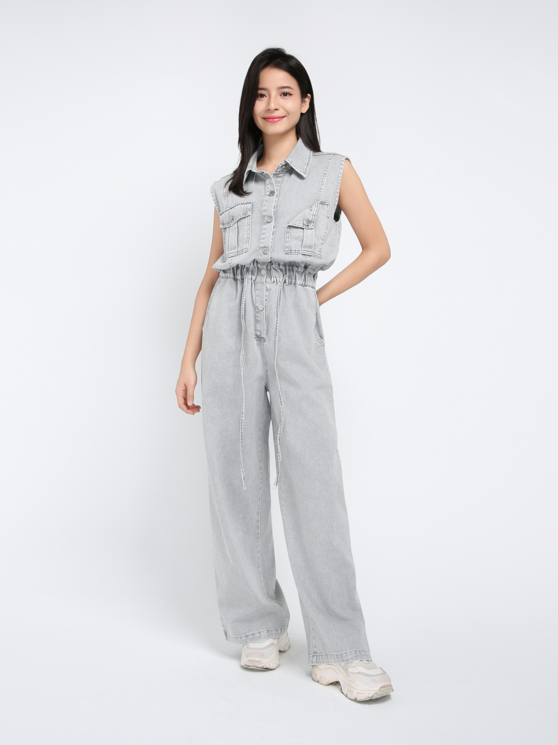 Denim Waist Stretchable Jumpsuit 43104