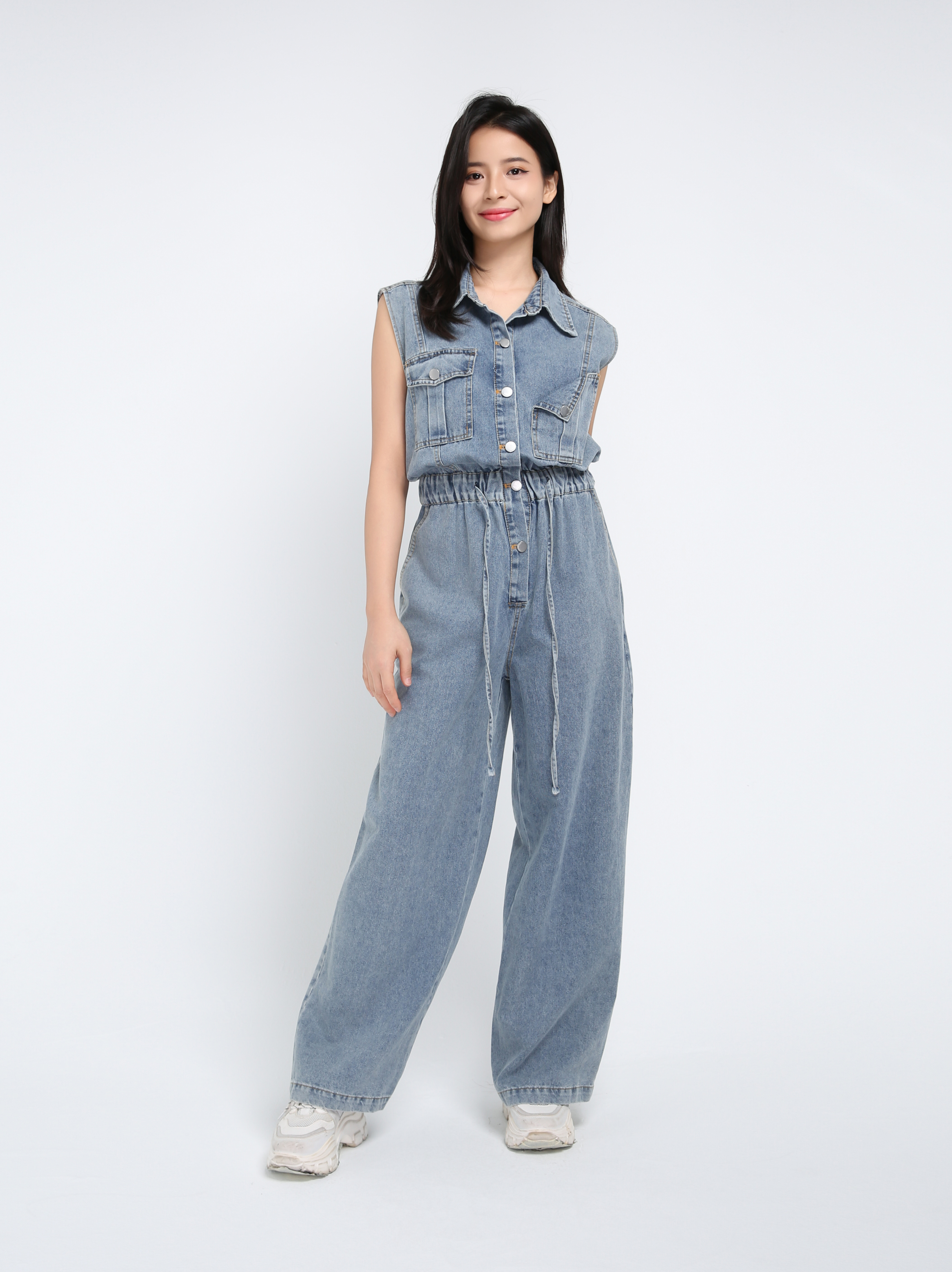 Denim Waist Stretchable Jumpsuit 43104
