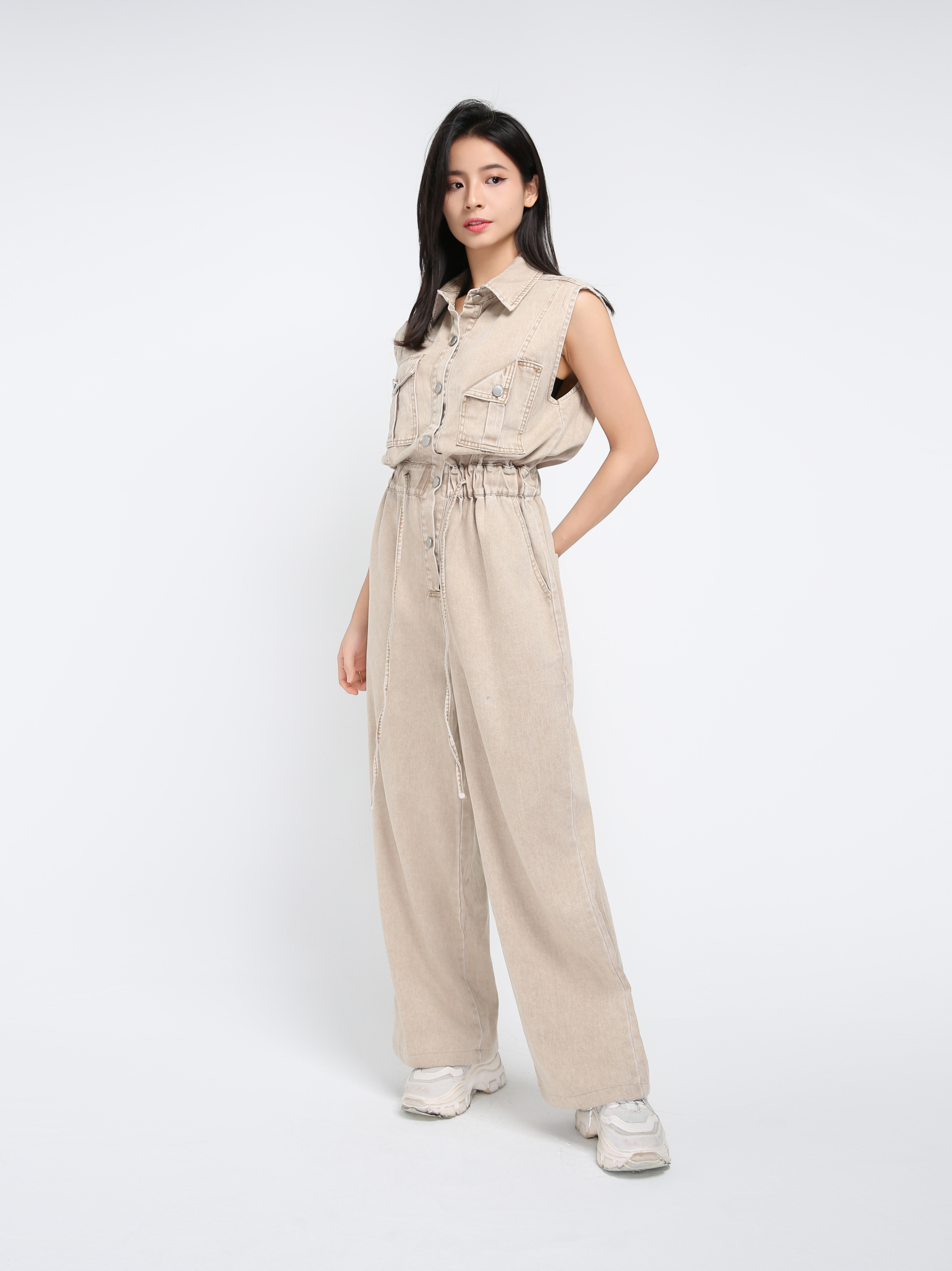 Denim Waist Stretchable Jumpsuit 43104