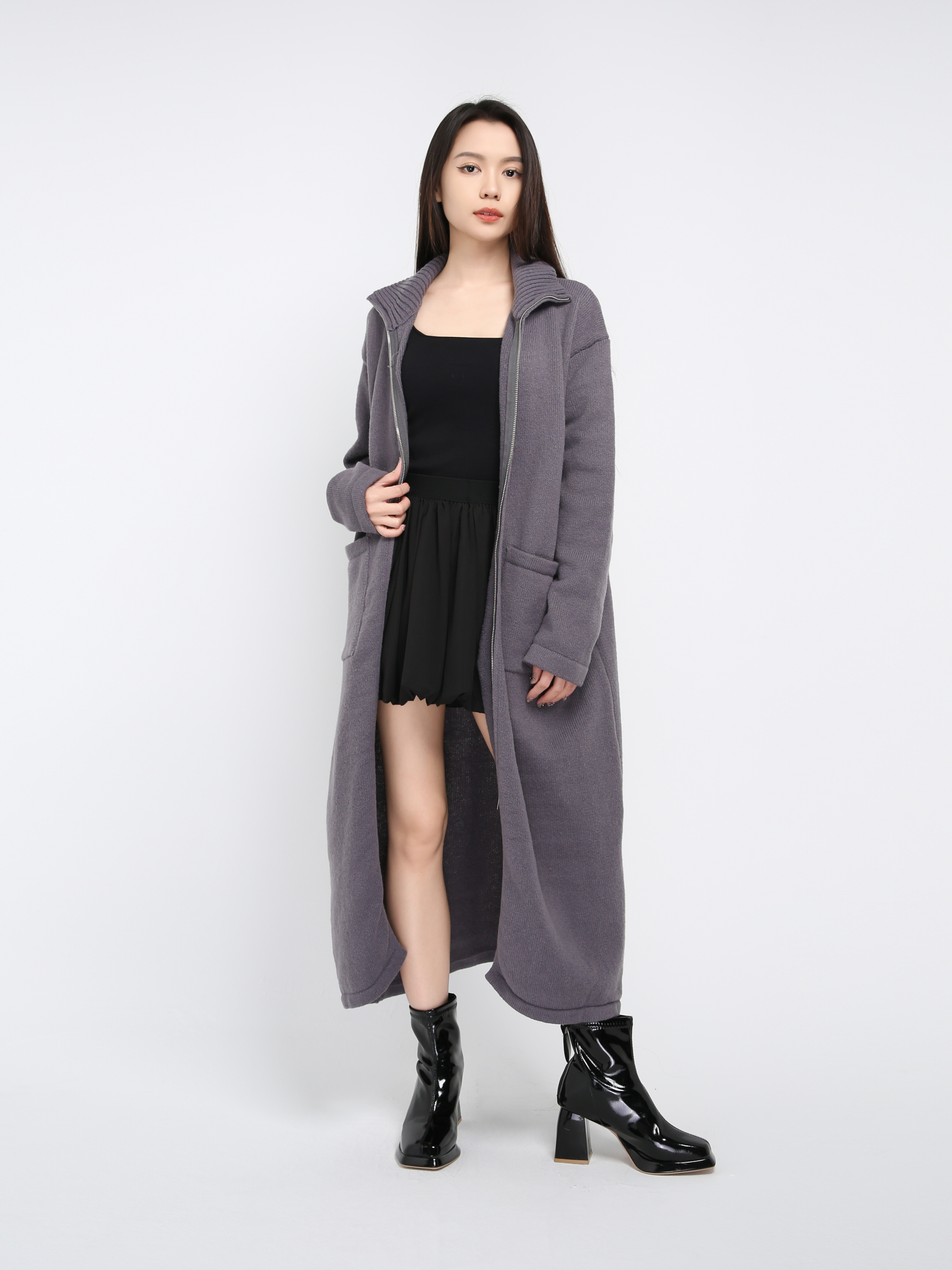 Knitted Front Zip Jacket 43134